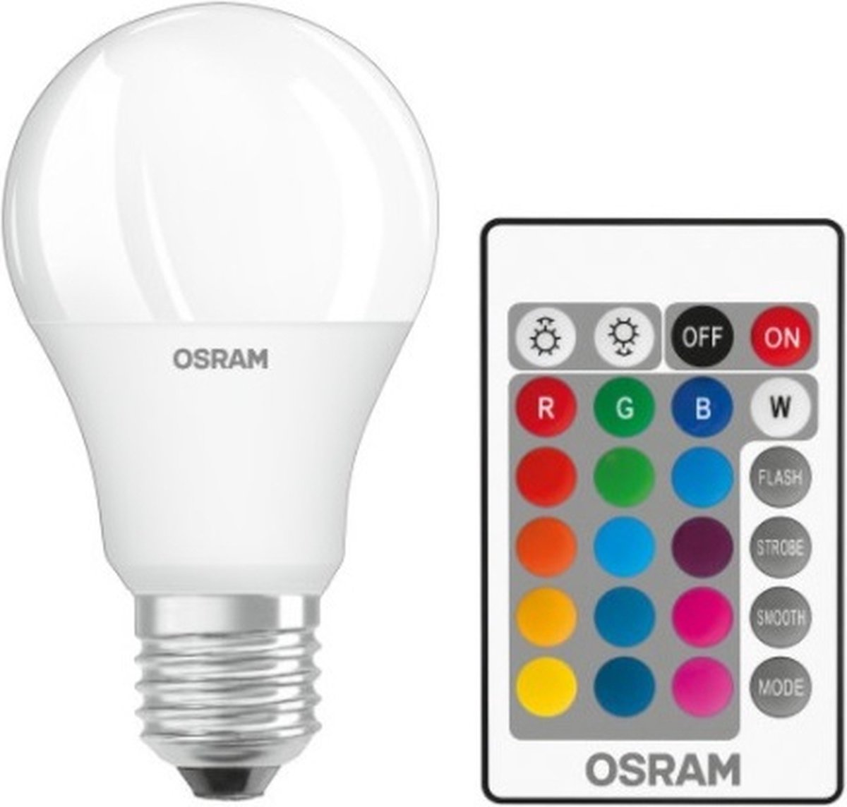 Osram LED-glödlampa STAR+ RGBW Remote Standard 9W/827 (60W) Frosted Dimmable E27