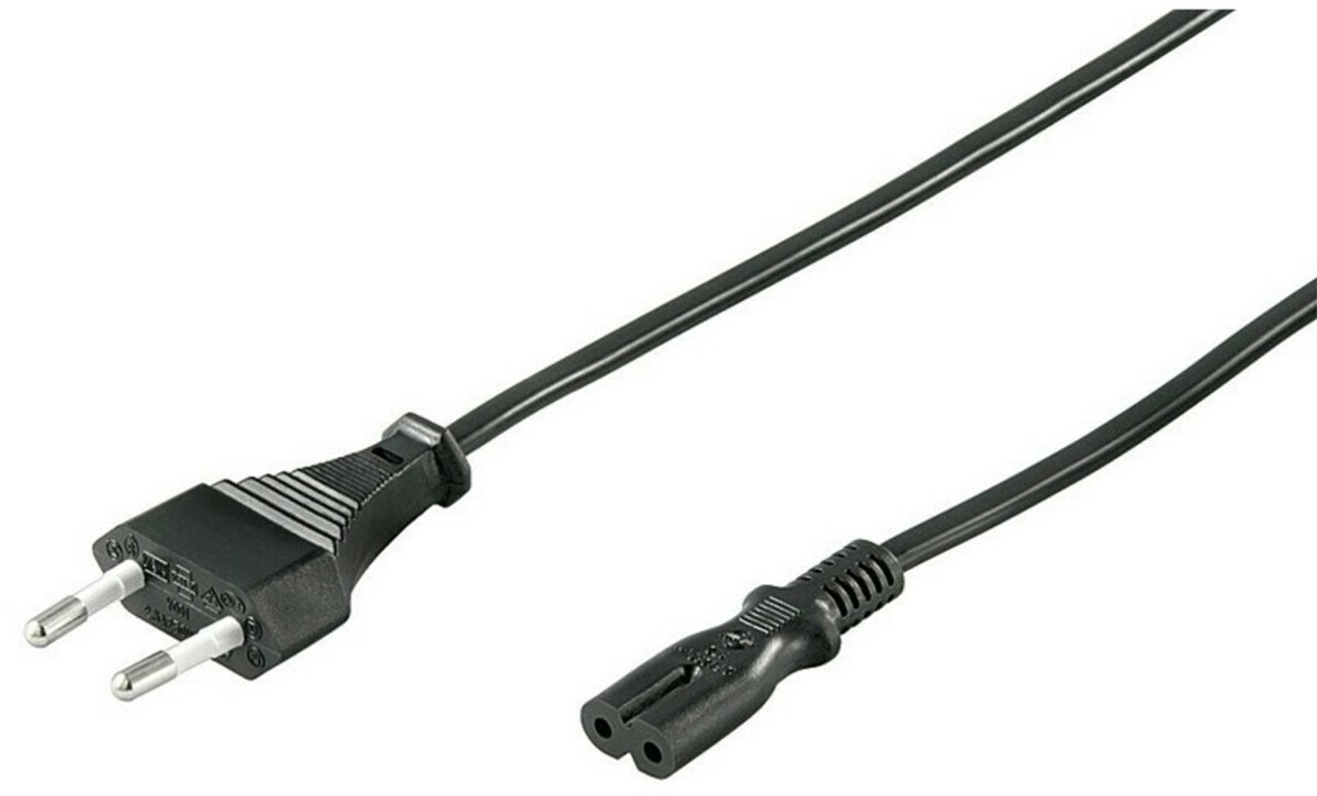 Pro Strömkabel C7 (2 pins) - Svart - 3m - Rakt