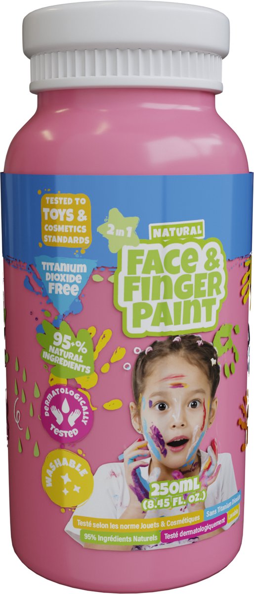 Boti Natural Face & Fingerpaint Bottle - Pink 250ml