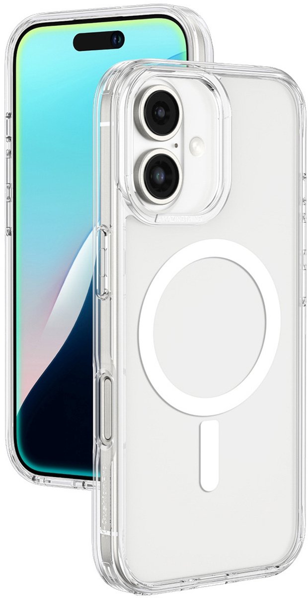 AmazingThing Minimal Mag Case with Magnetic Ring for iPhone 16 - Transparent