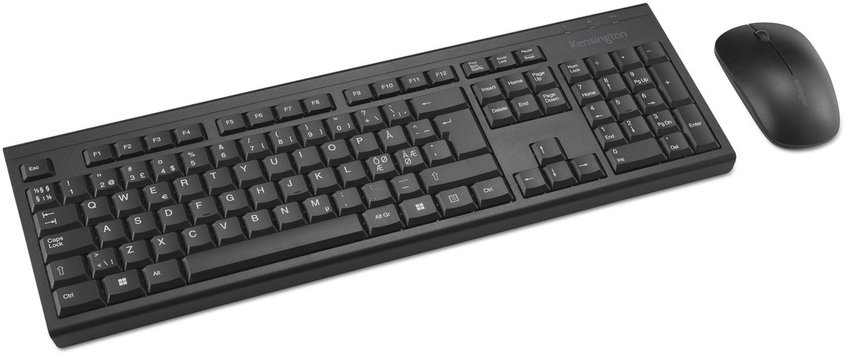 Kensington KM150 EQ trådlöst set med tangentbord och mus - Tastatur & Mus set - Nordisk - Svart