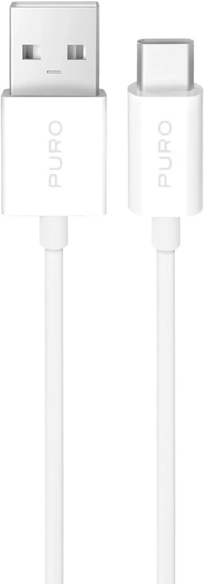 Puro TPE 10W USB-A - USB-C 3m cable - white