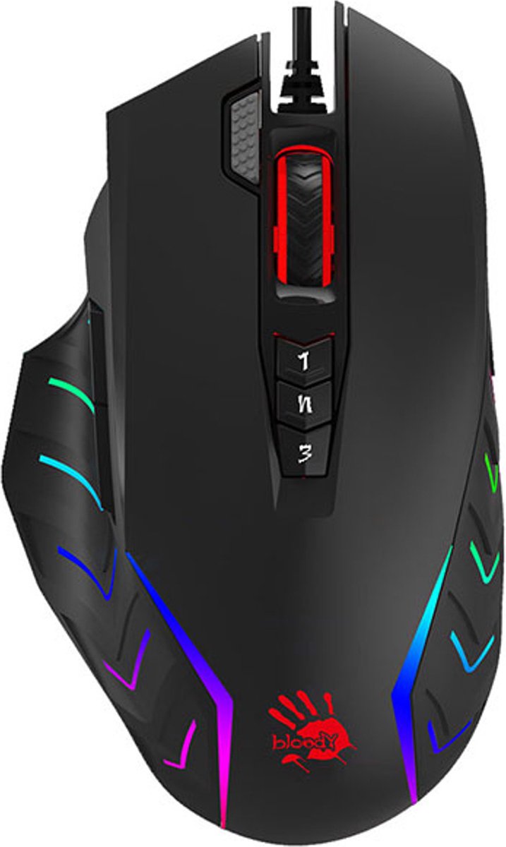A4Tech Bloody J95S - Mouse - 9 knappar - Svart