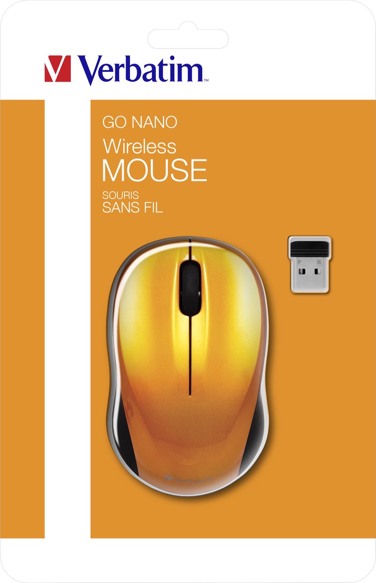 Verbatim GO NANO - Mouse - Optic - Orange