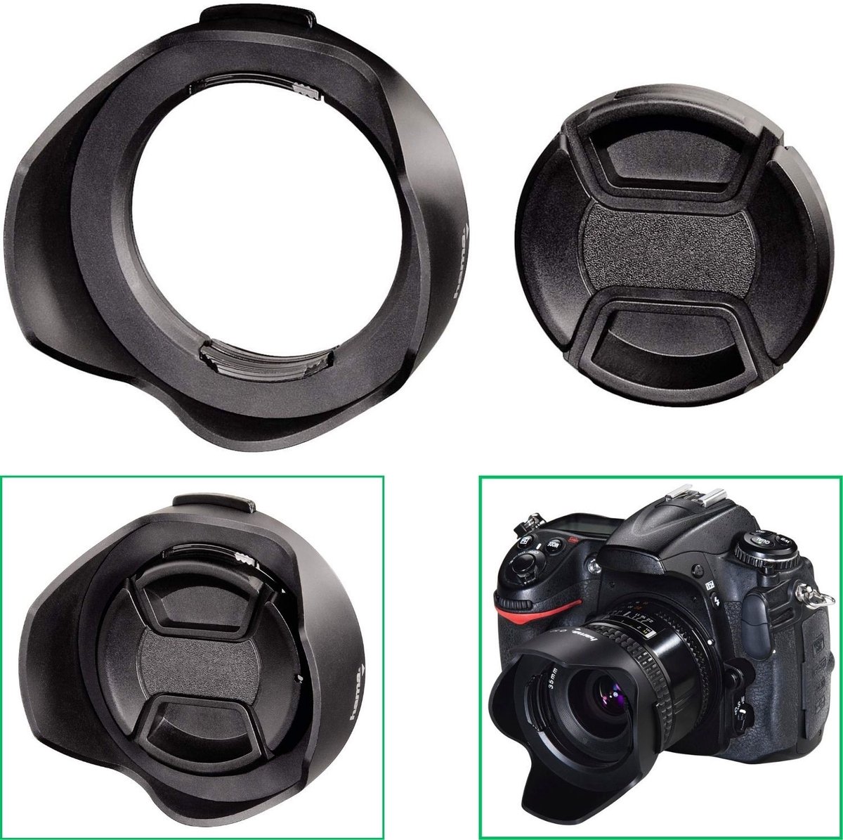 Hama Lens Hood with Lens Cap universal 52 mm