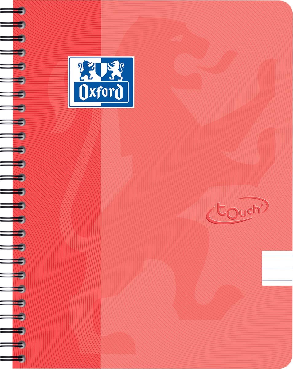 Oxford Touch Anteckningsbok A5 linjerat 7mm soft touch omslag dubbelspiral 180 sidor