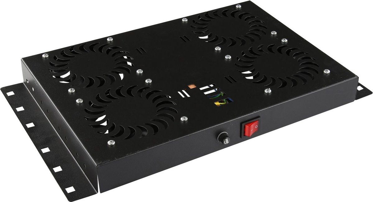Lanview by Logon - rack roof mount fan assembly - analogue controlled built-in UK plug - 1U