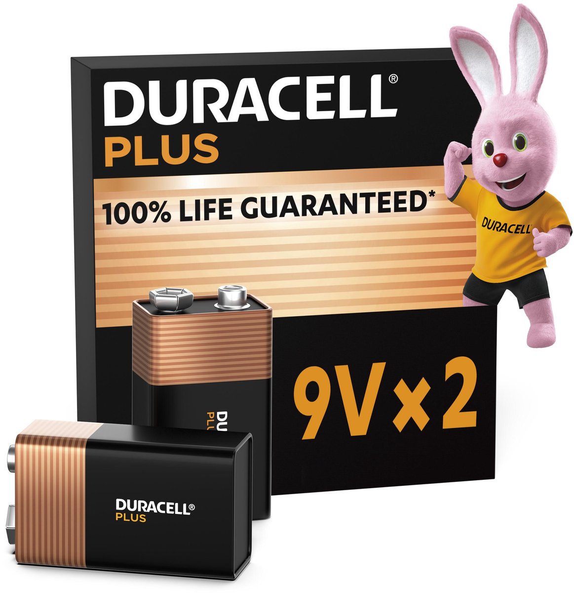 Duracell Plus 9V alkaline 2 styck