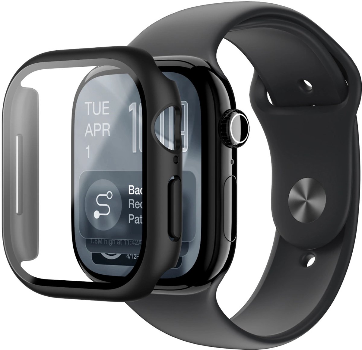 AmazingThing Radix Glass Screen Protector with Case for Apple Watch Series 11 42mm - Black