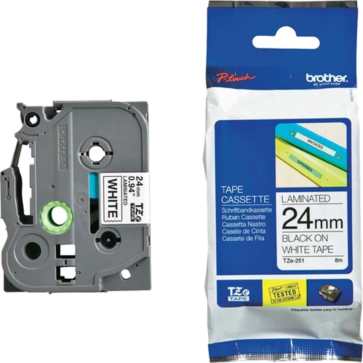 Brother Tape 24mm Tze-251 Svart/vit