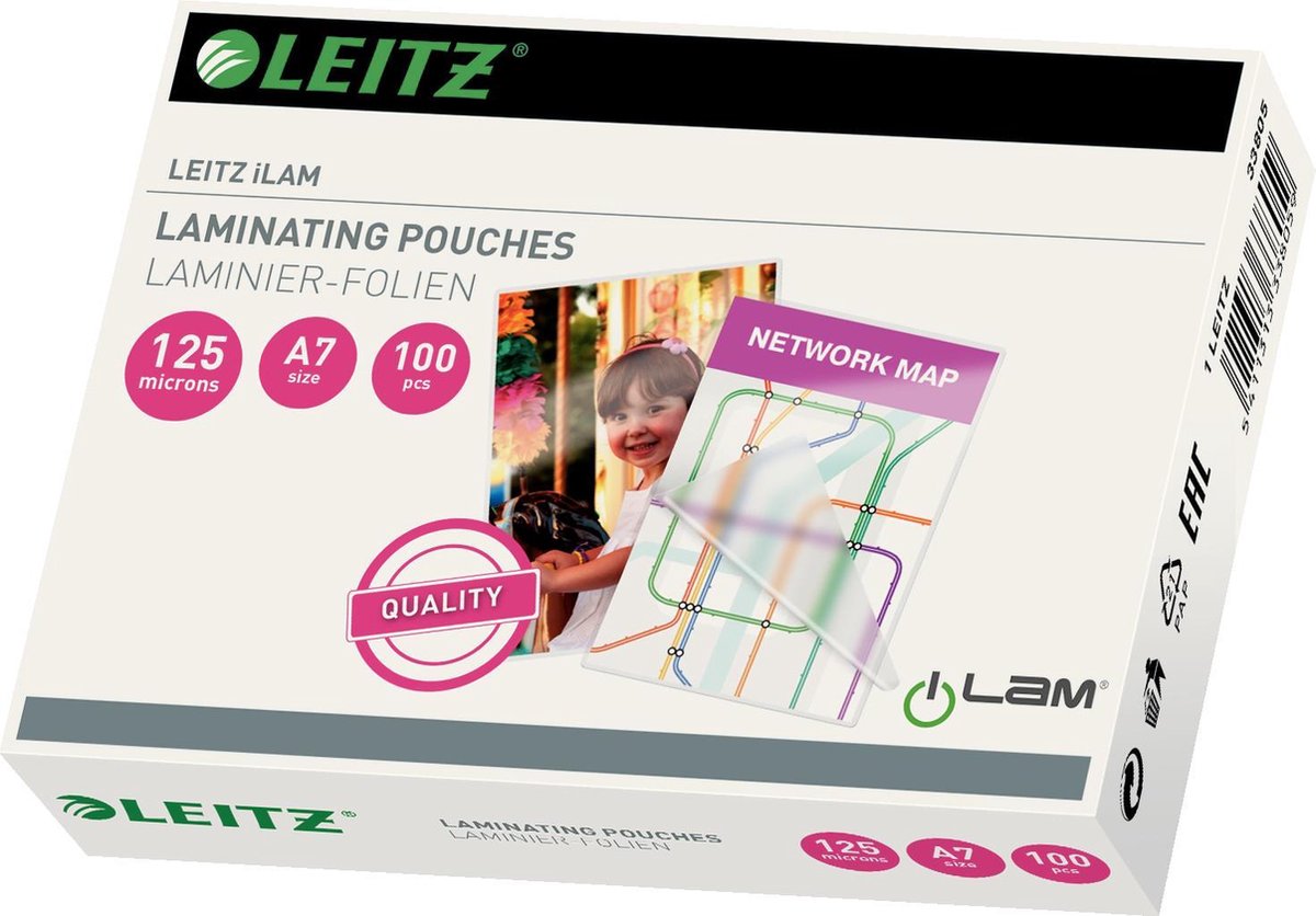 Leitz Lamineringsficka 125mic A7 100st