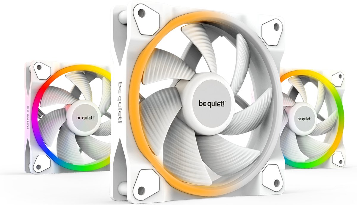 be quiet! LIGHT WINGS 120mm PWM high-speed Triple-Pack - Chassi fläkt - 120mm - Vit med RGB LED - 31 dBA