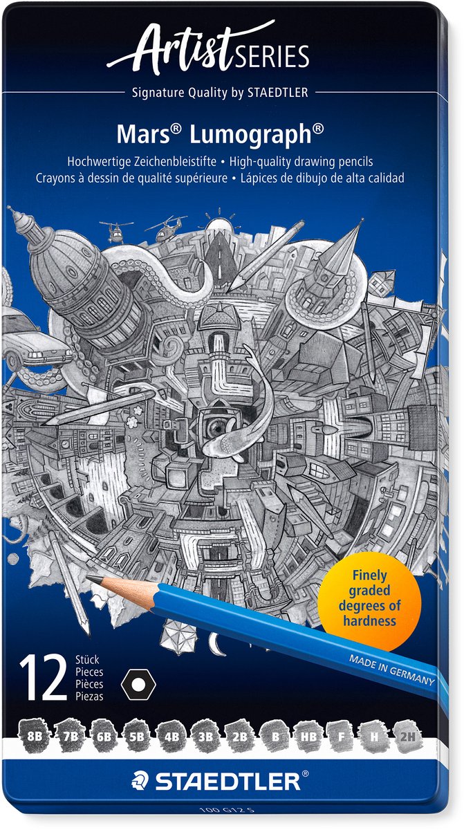 Staedtler Pencil Mars Lumograph x12 100% PEFC
