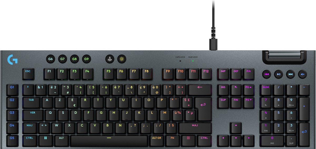 Logitech G915 X - 100% Full-size - Tactile - Gaming Tangentbord - Fransk - Svart