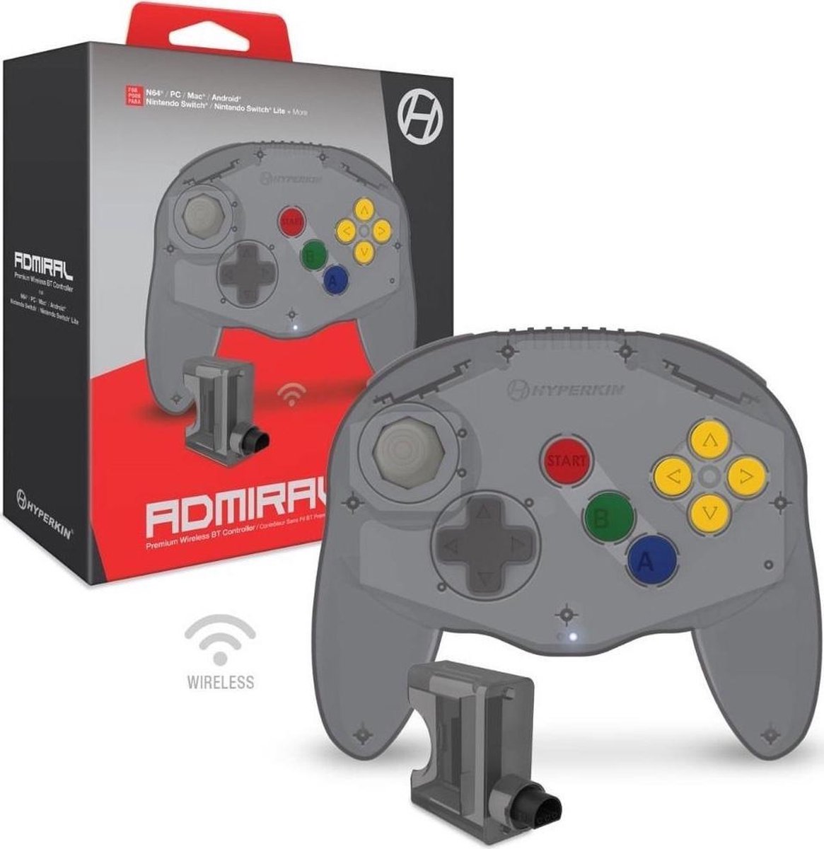 Hyperkin Admiral Premium (Space Black) - Wireless Controller - Nintendo 64