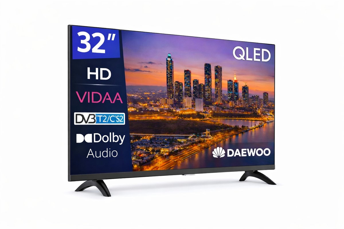 Tv daewoo 32 pulgadas qled fhd - 32vb56hq - smart tv