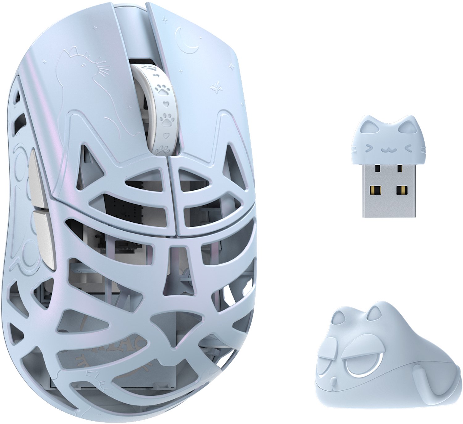 WLMouse Beast Miao (Omron) / Wireless 8K / Magnesium - Gaming Mus - Optisk - 5 knapper - Blå