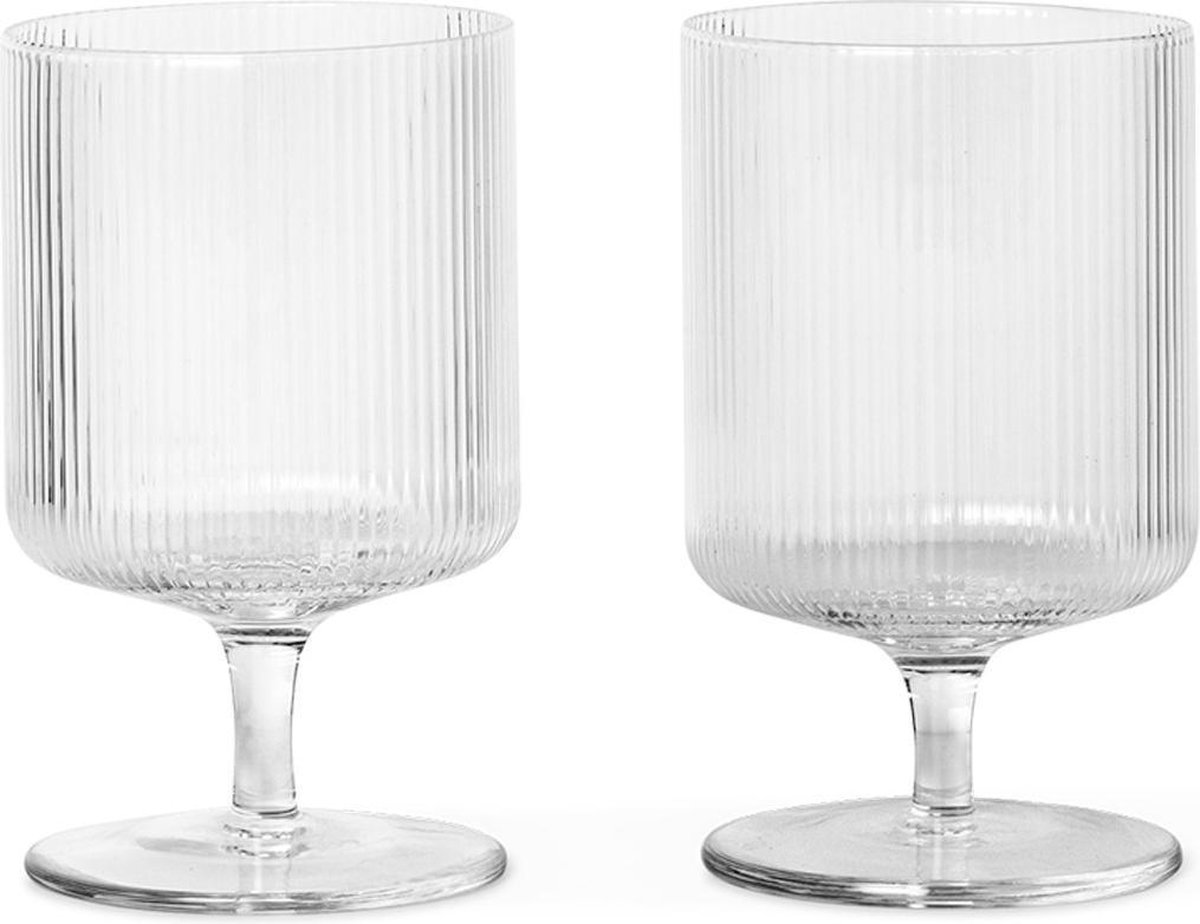 Ferm Living Bicchiere da vino Ripple confezione da 2 trasparente
