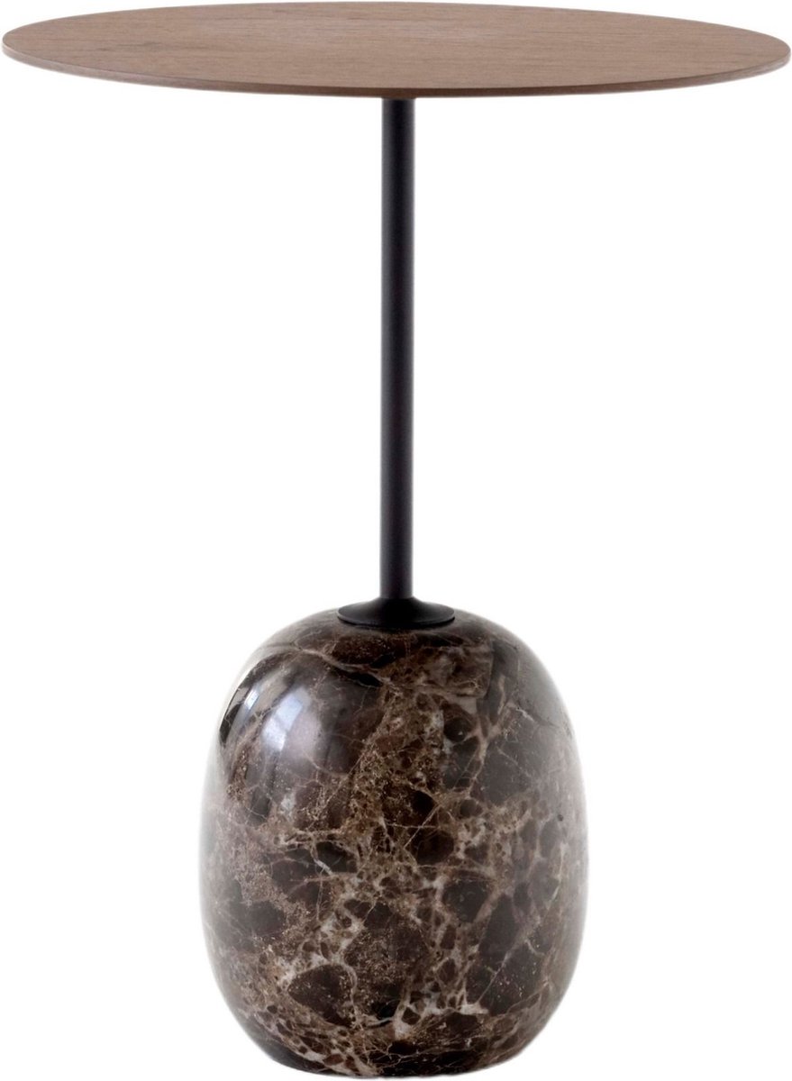 &Tradition Tavolino Lato LN8 Lacquered walnut-Emperador marble