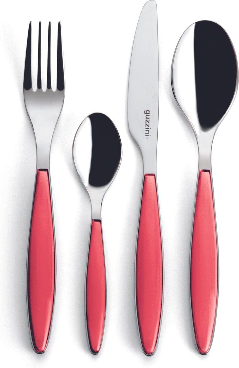 Guzzini Feeling set posate Clear red, 24 pezzi