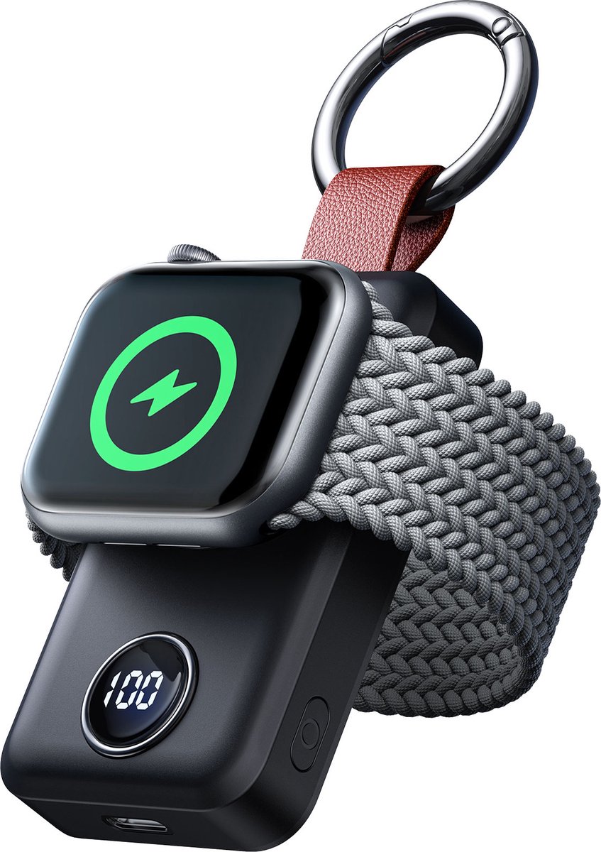 Joyroom Apple Watch Magnetic Trådlös Charger 2000mAh med Digital Display - Svart