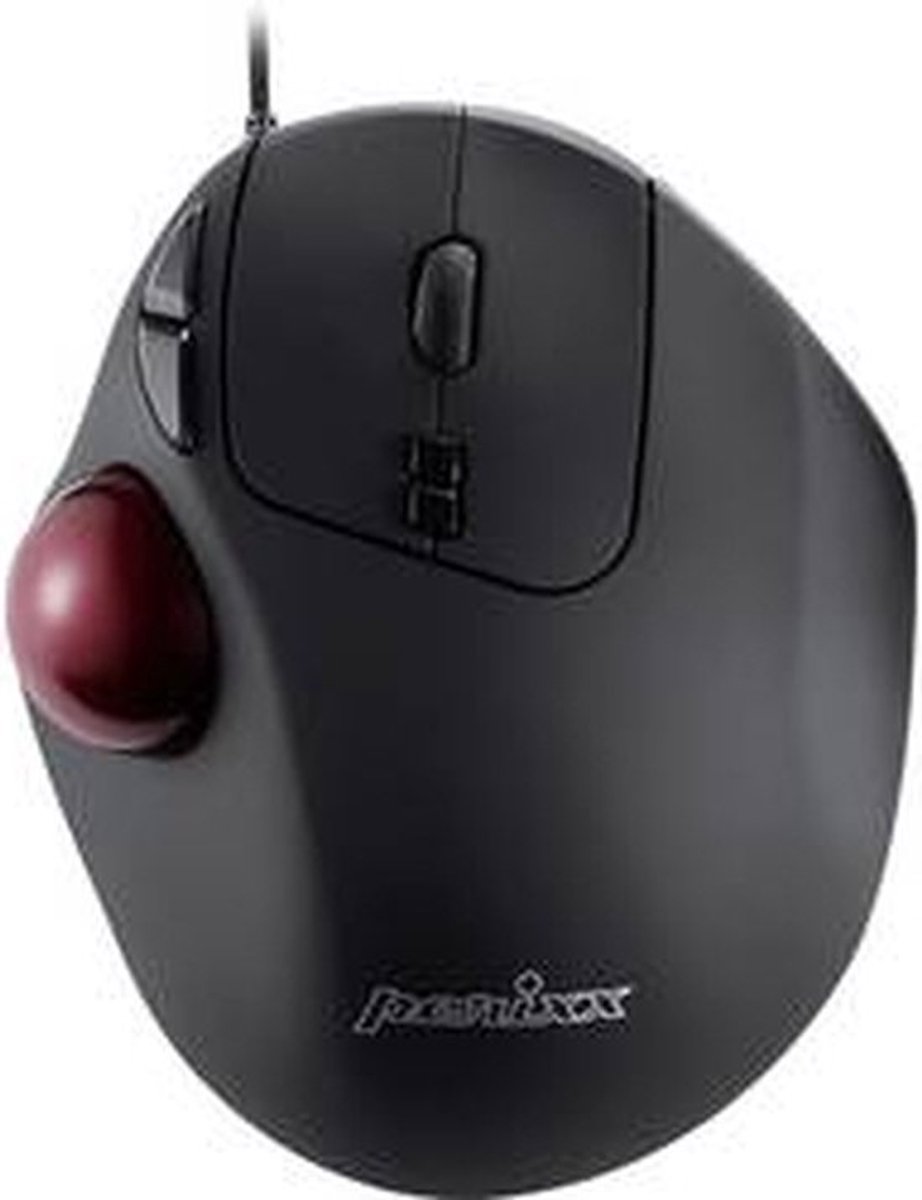 Perixx PERIMICE-517 D Trackball USB Laser Sort 7 Knapper 400 dpi, 1000 dpi Ergonomisk korrekt, Integreret trackball