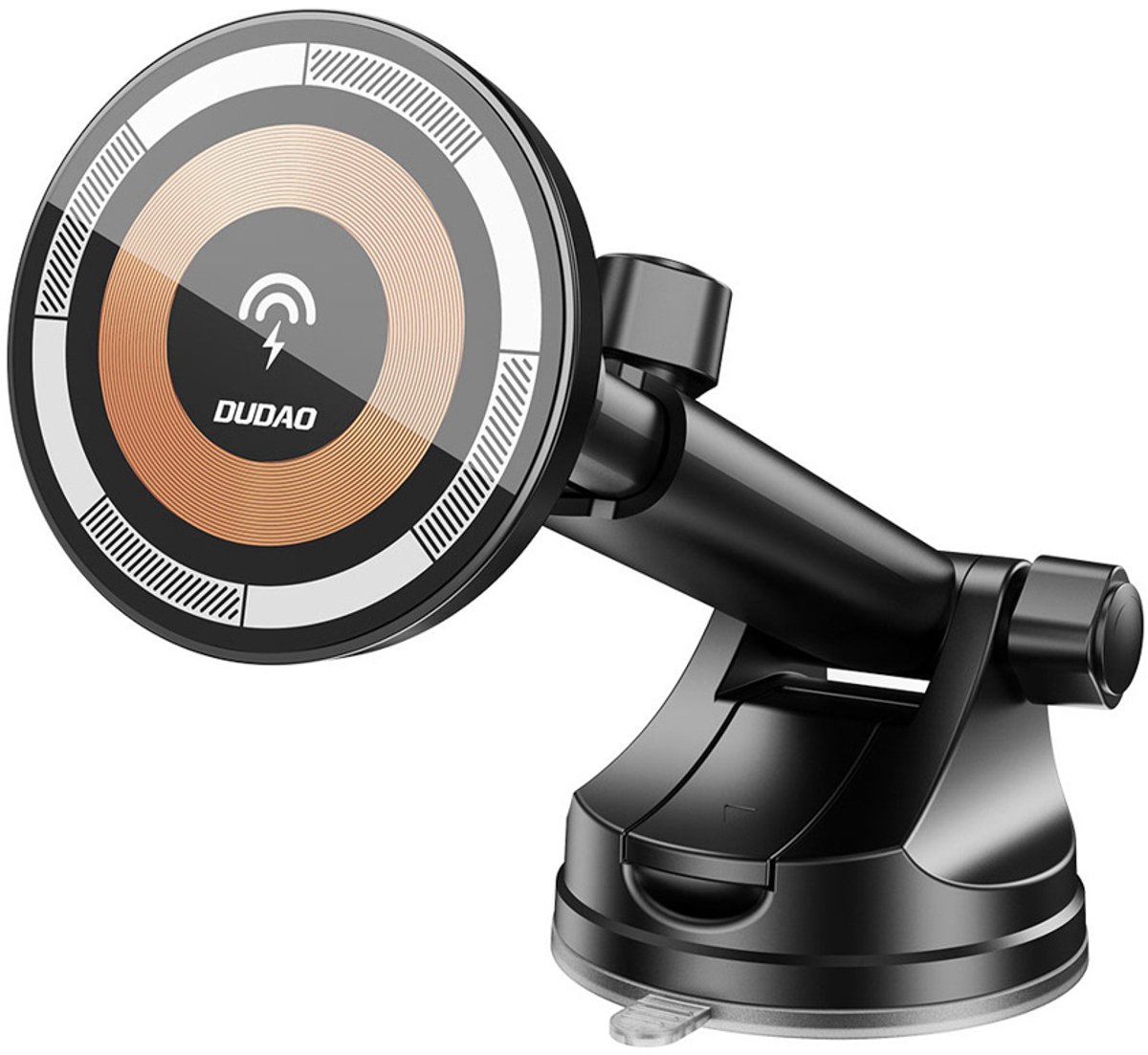 Dudao F12MAX+ Car Mount with 15W Wireless Charger Compatible with Magsafe - Black