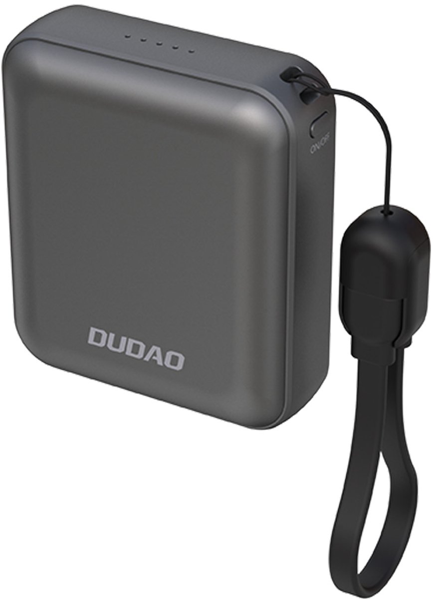 Dudao K22+ Ultra-Compact Power Bank 10000mAh 22.5W USB-C with Pendant/Cable - Grey - 10000 mAh