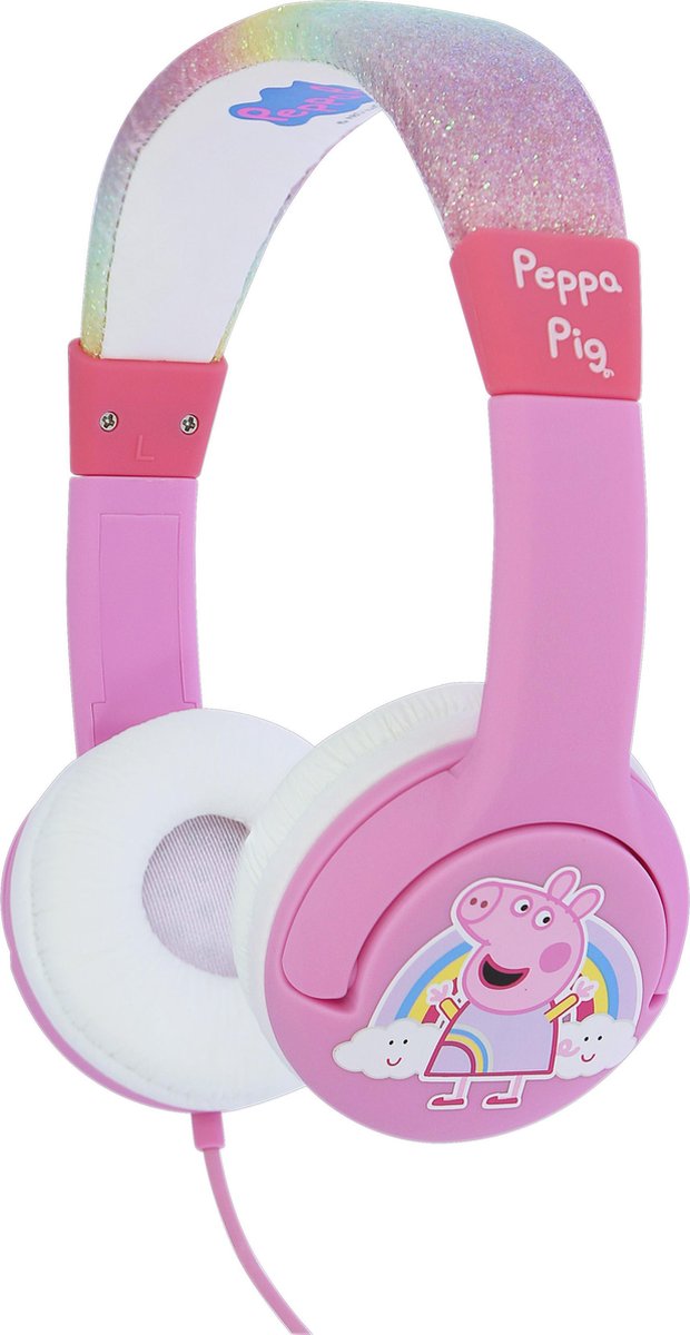 OTL Peppa Pig Rainbow Glitter - Barnhörlurar - Volymbegränsad 85dB max