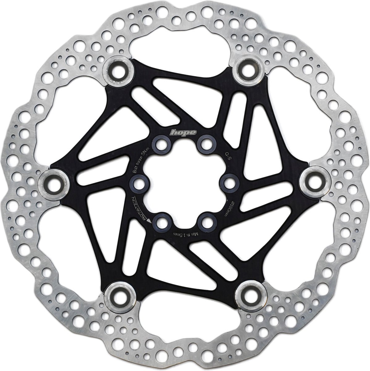 Hope Floating Rotor - Colour: Black - Size: 180mm - Fitment: 6 Bolt