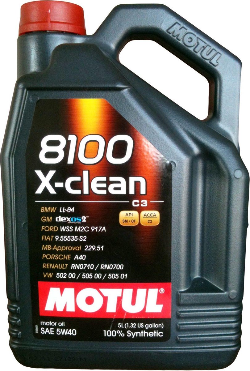 Motul 8100 X-Clean 5W40 Synthetic Engine Oil - 5 Litres