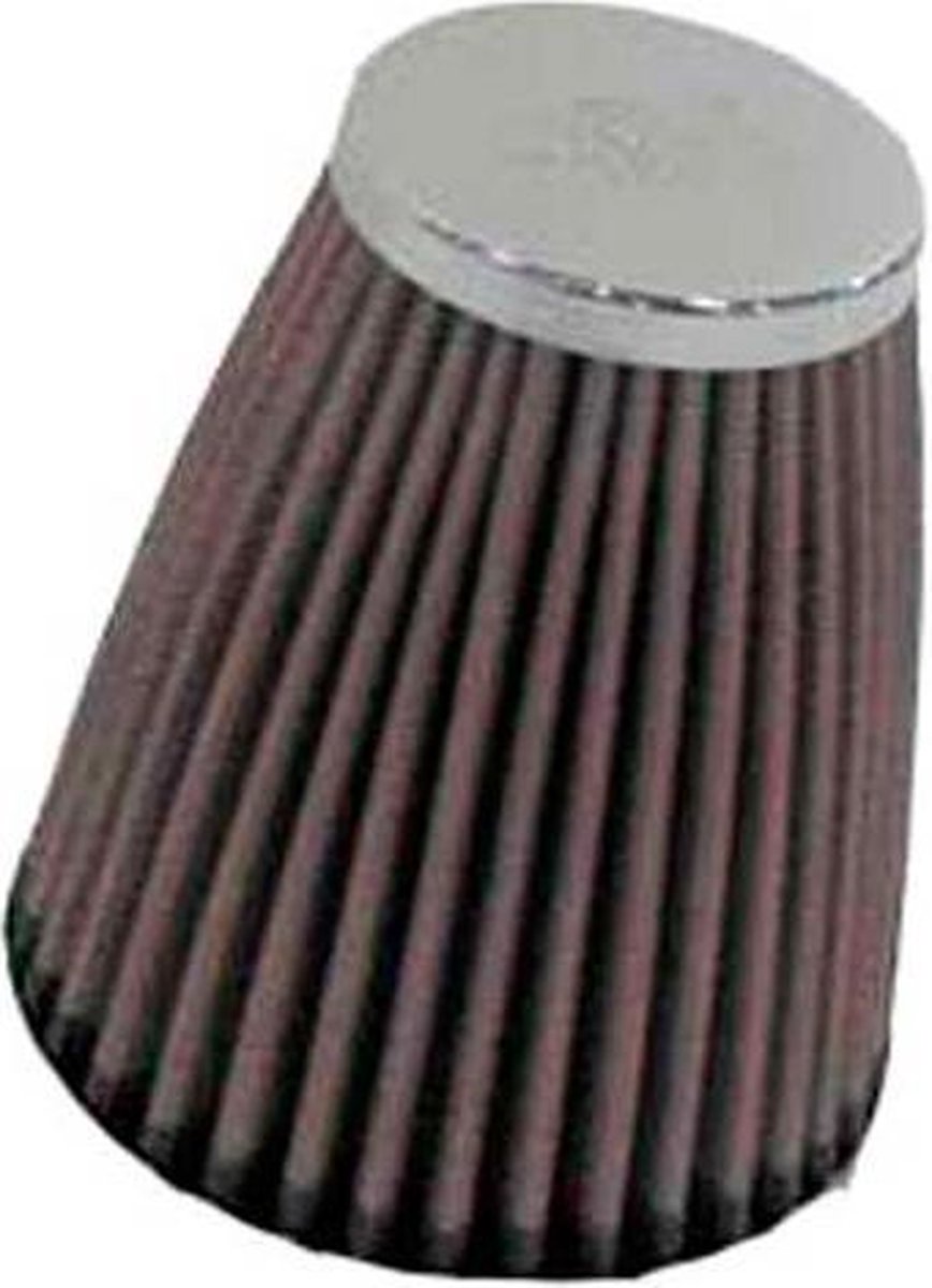 K&N Filters Universal Round Tapered Air Filter - 57mm Neck ID 51-89 x 102mm Chrome End Cap