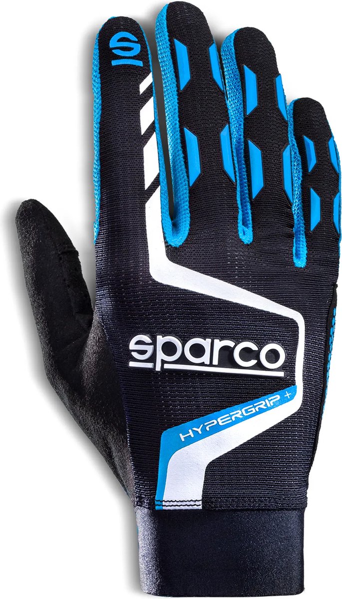 Sparco Hypergrip+ Gaming Gloves - L, Black / Blue, Blue