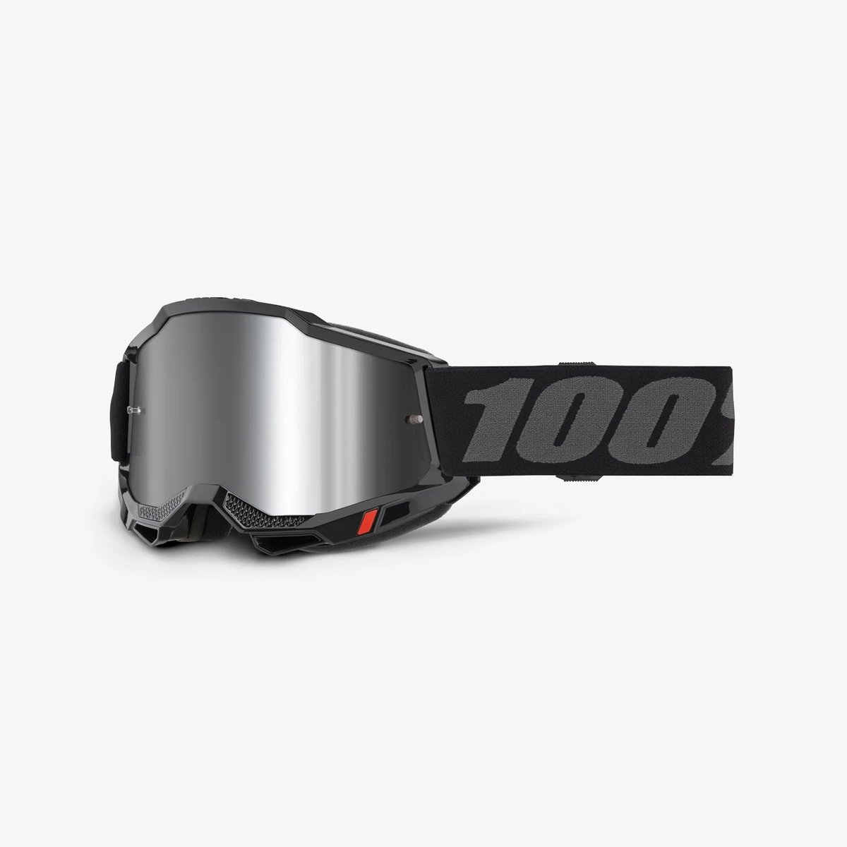 100% Accuri 2 Junior Goggles - Black / Mirror Silver Lens, Black/silver