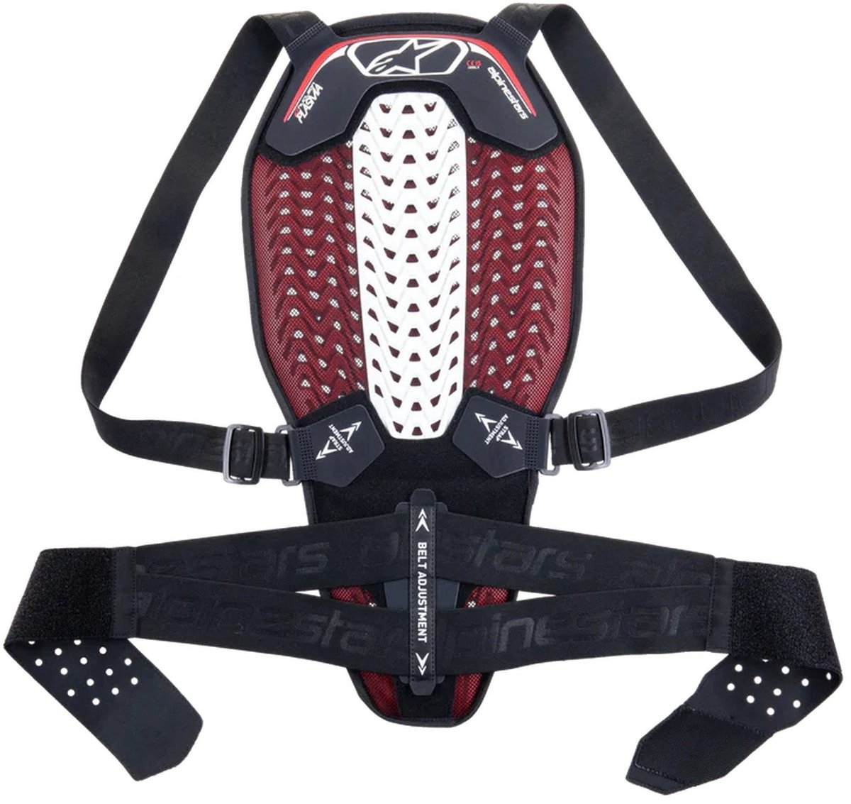 Alpinestars Nucleon Plasma Back Protector With Straps - Large - Black / White / Red, Black/red/white