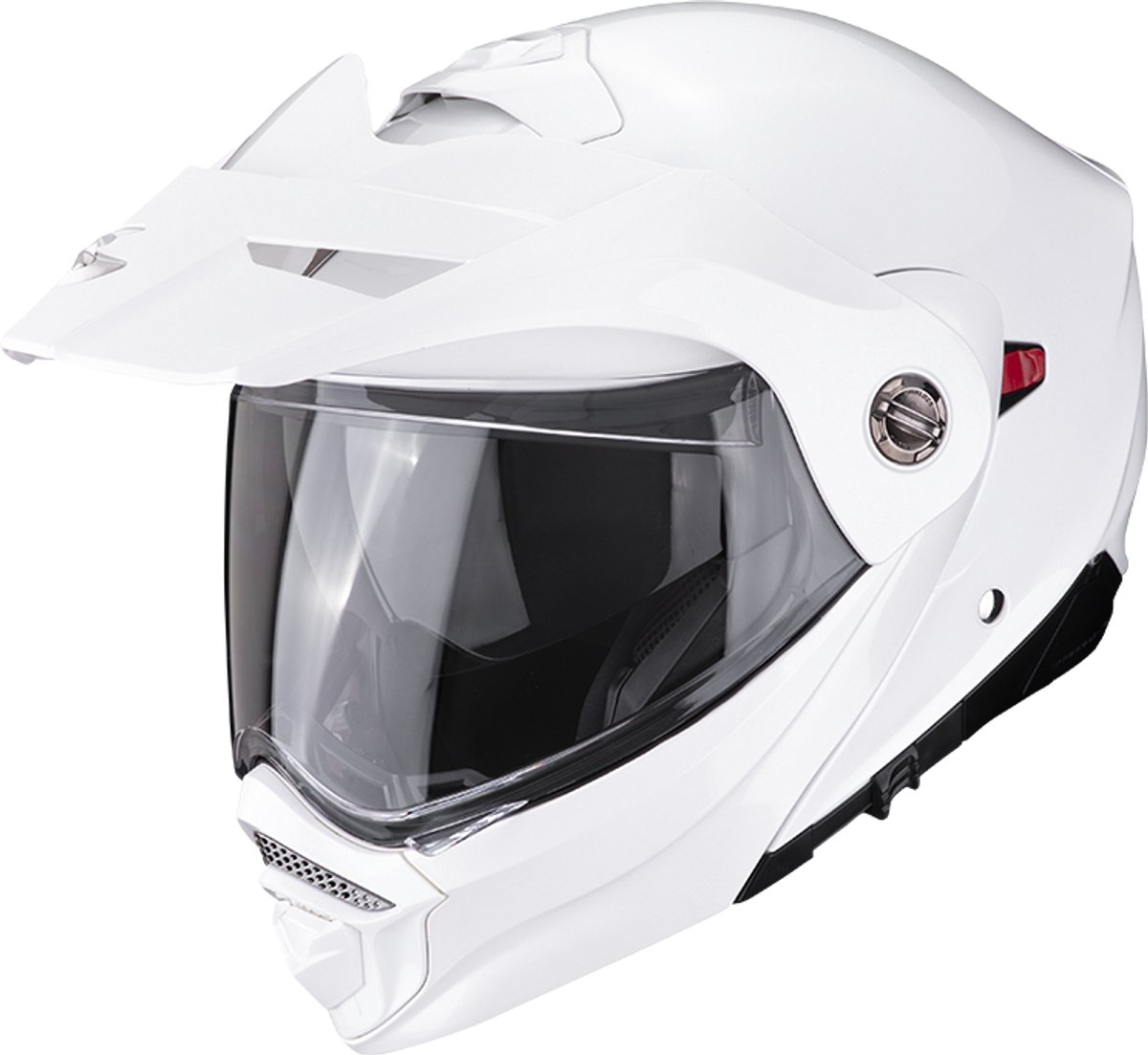 Scorpion ADX-2 Plain Motorcycle Helmet - Pearl White - Small (55-56cm), White