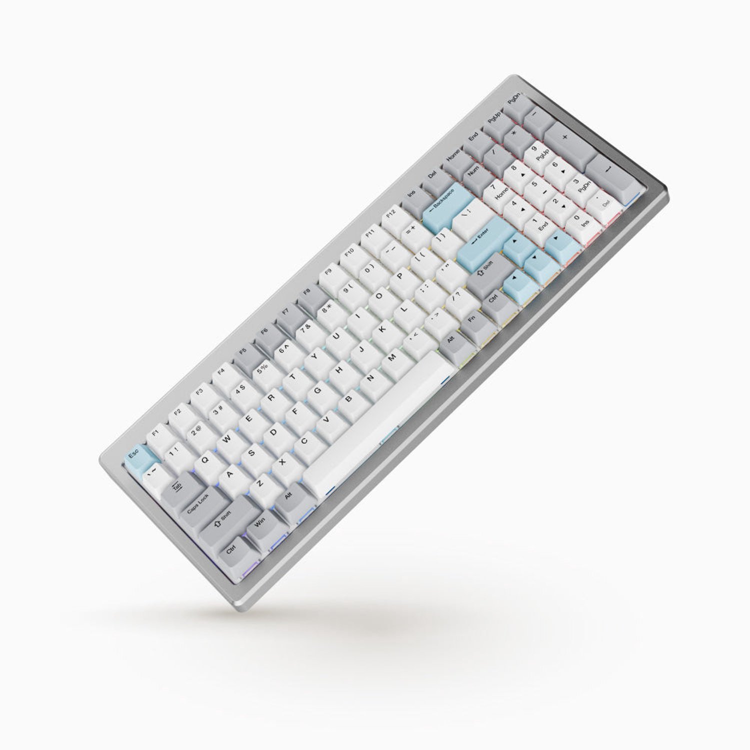 Ducky Cushion 98 Silver - Gaming Tangentbord - Nordisk - Silver