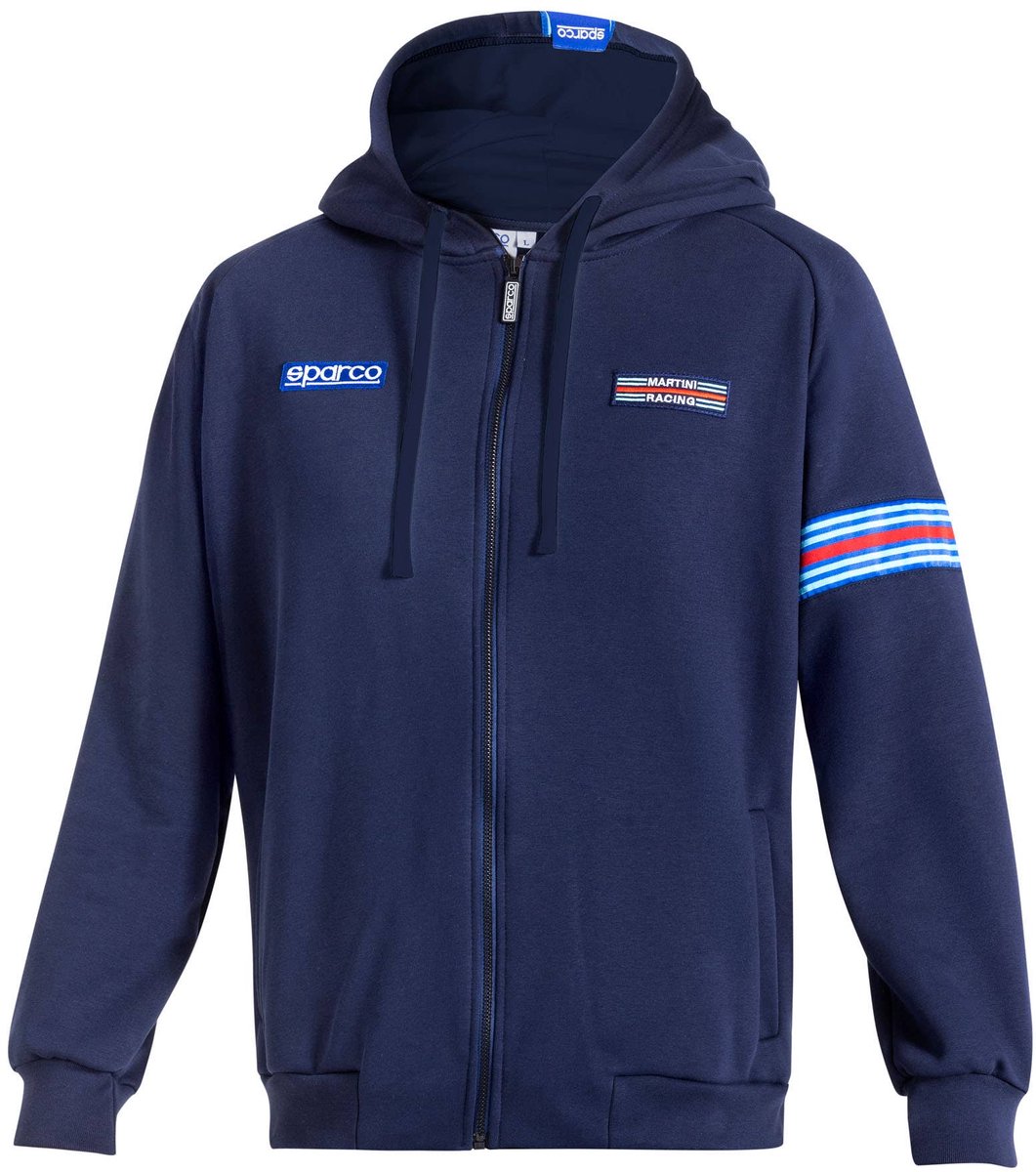Sparco Martini Racing Hooded Sweatshirt - Colour: Navy Blue, Size: M