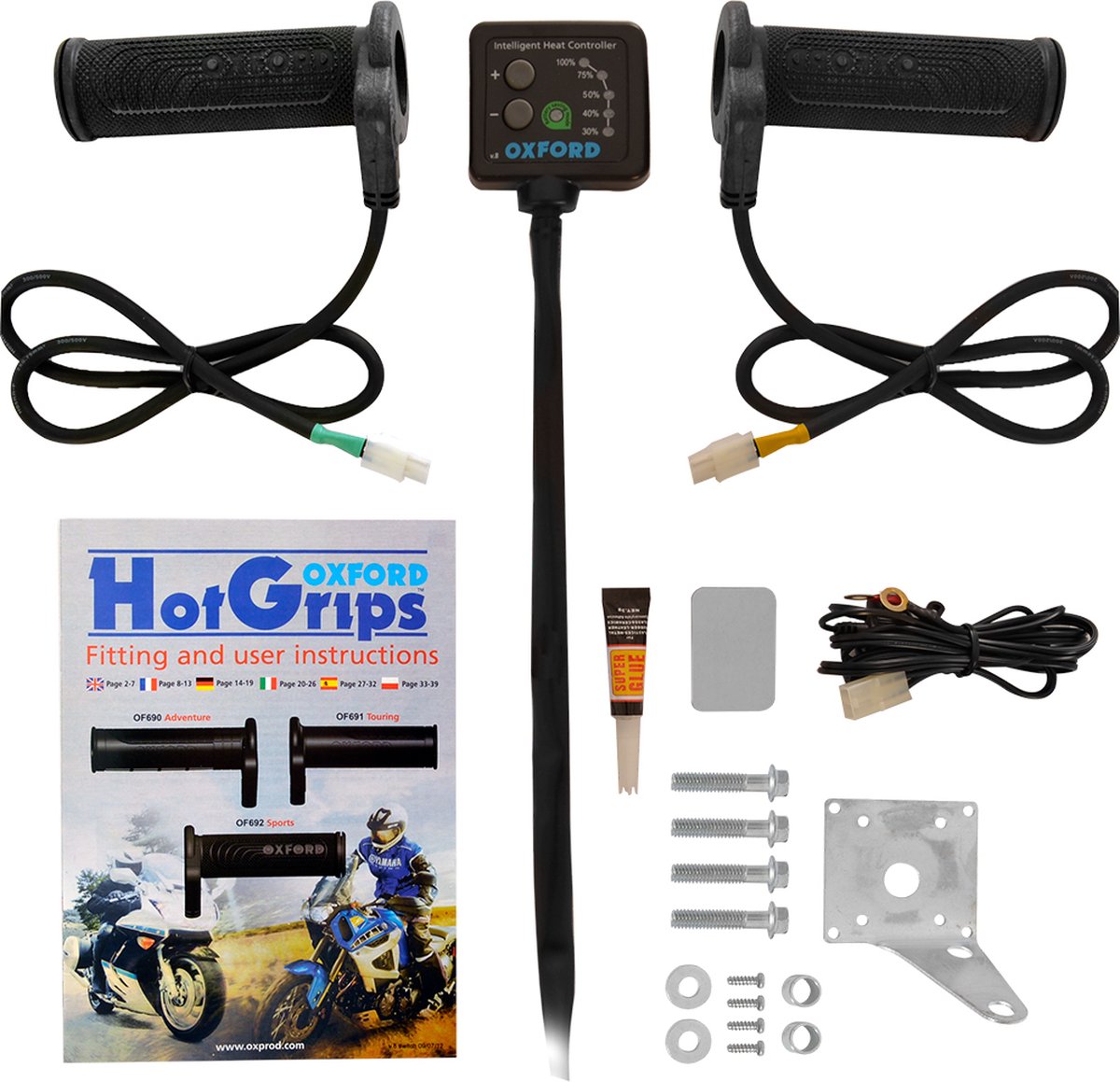 Oxford HotGrips Premium Sports Heated Grips - Black, Black