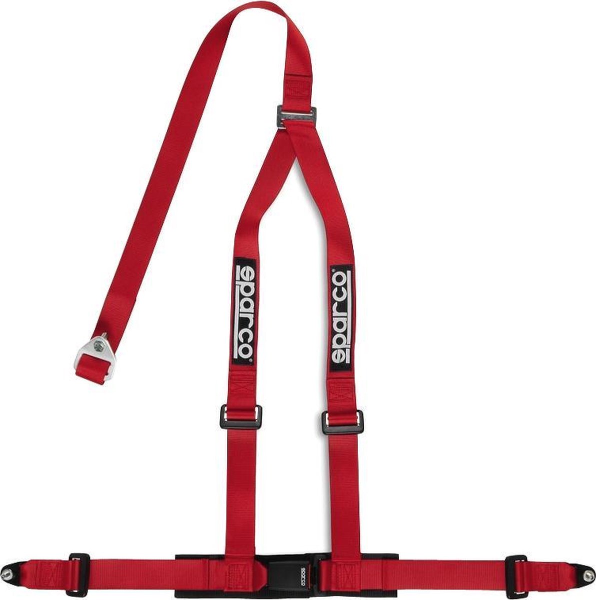 Sparco Club H-3 3 Point Harness - Red, Red