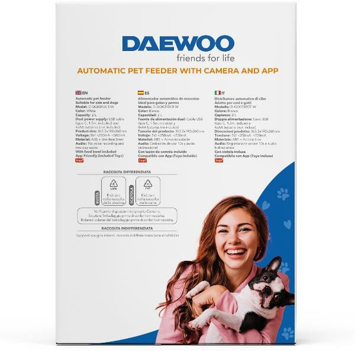 Comedero Automático Daewoo 2L Blanco Cámara Full HD 1080p D-QQ039-2L