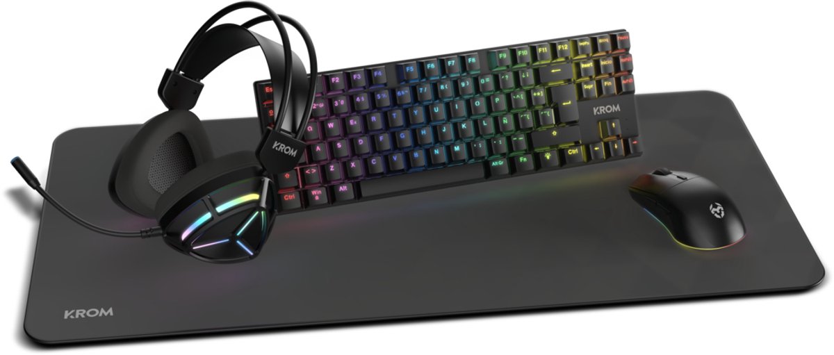 Pack Gaming Krom Klass 4 en 1 Teclado Mecánico TKL 7200 DPI RGB Negro