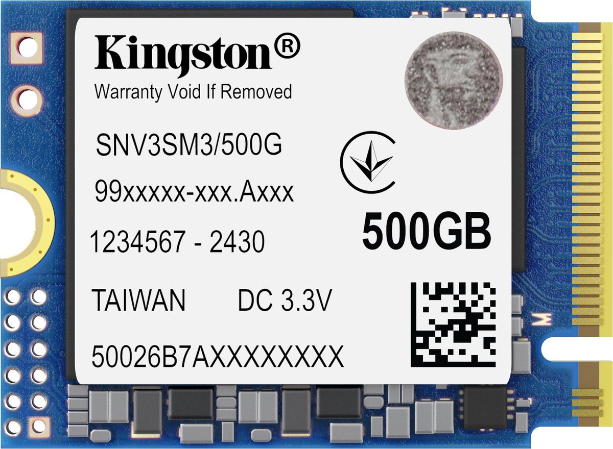 Kingston NV3 2230 500GB NVMe M.2 PCIe 4.0 5000MB/s SSD