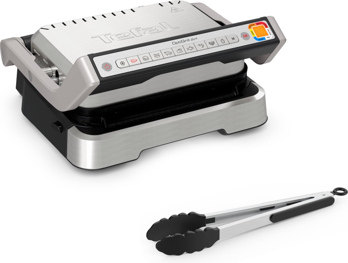 Grill eléctrico Tefal OptiGrill 2 en 1 GC773D 2100W 600cm² 9 programas