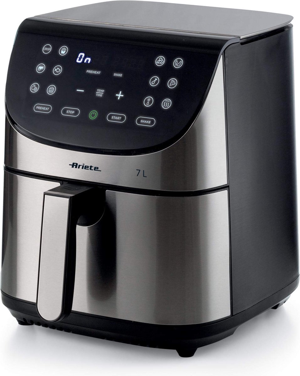 Freidora de Aire Ariete Airy Fryer Metal 7L 1800W 12 programas Negro 4628/00
