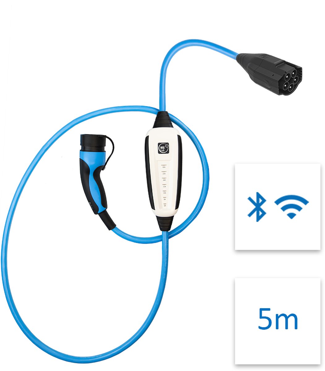 Cargador Portátil Vehículo Eléctrico NRGkick Pure 22kW 32A 5m Wi-Fi BLE Blanco Tipo 2