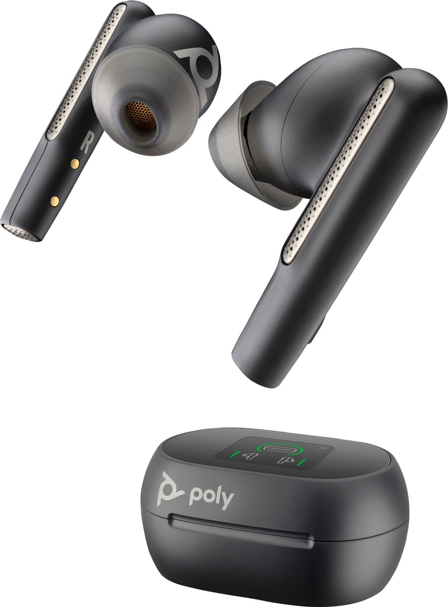Auriculares true wireless Poly Voyager Free 60+ UC Cancelación de Ruido TWS Negro