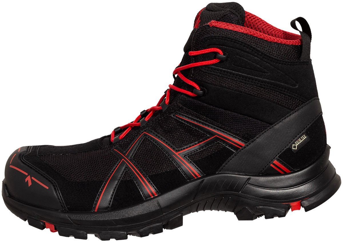 Chaussures de sécurité Haix Black Eagle Safety 40.1 mid, black-red, Taille 6,5
