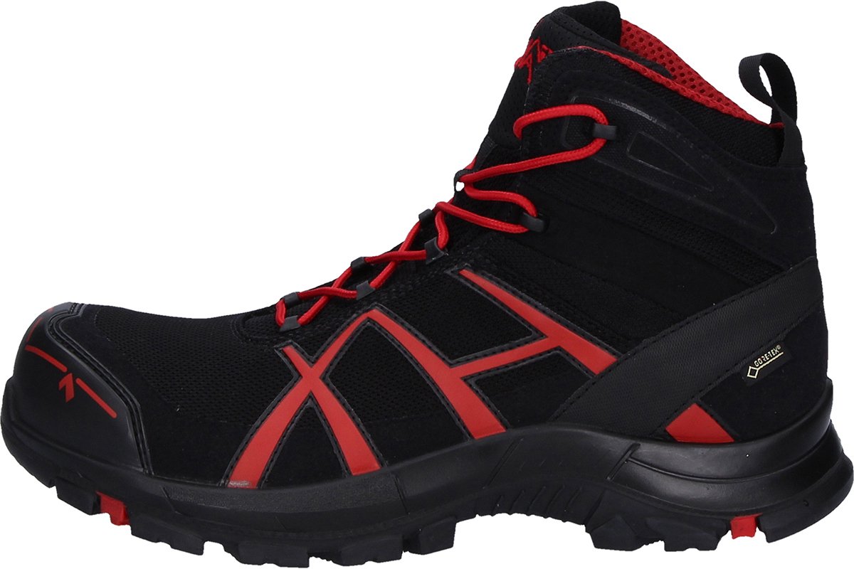Chaussures de sécurité Haix Black Eagle Safety 40.1 mid, black-red, Taille 8,5