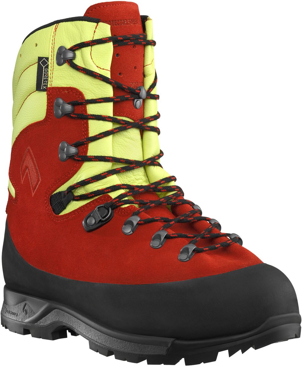 Bottes de sécurité Haix Protector Forest 2.1 GTX, rouge-jaune, Taille 7,5